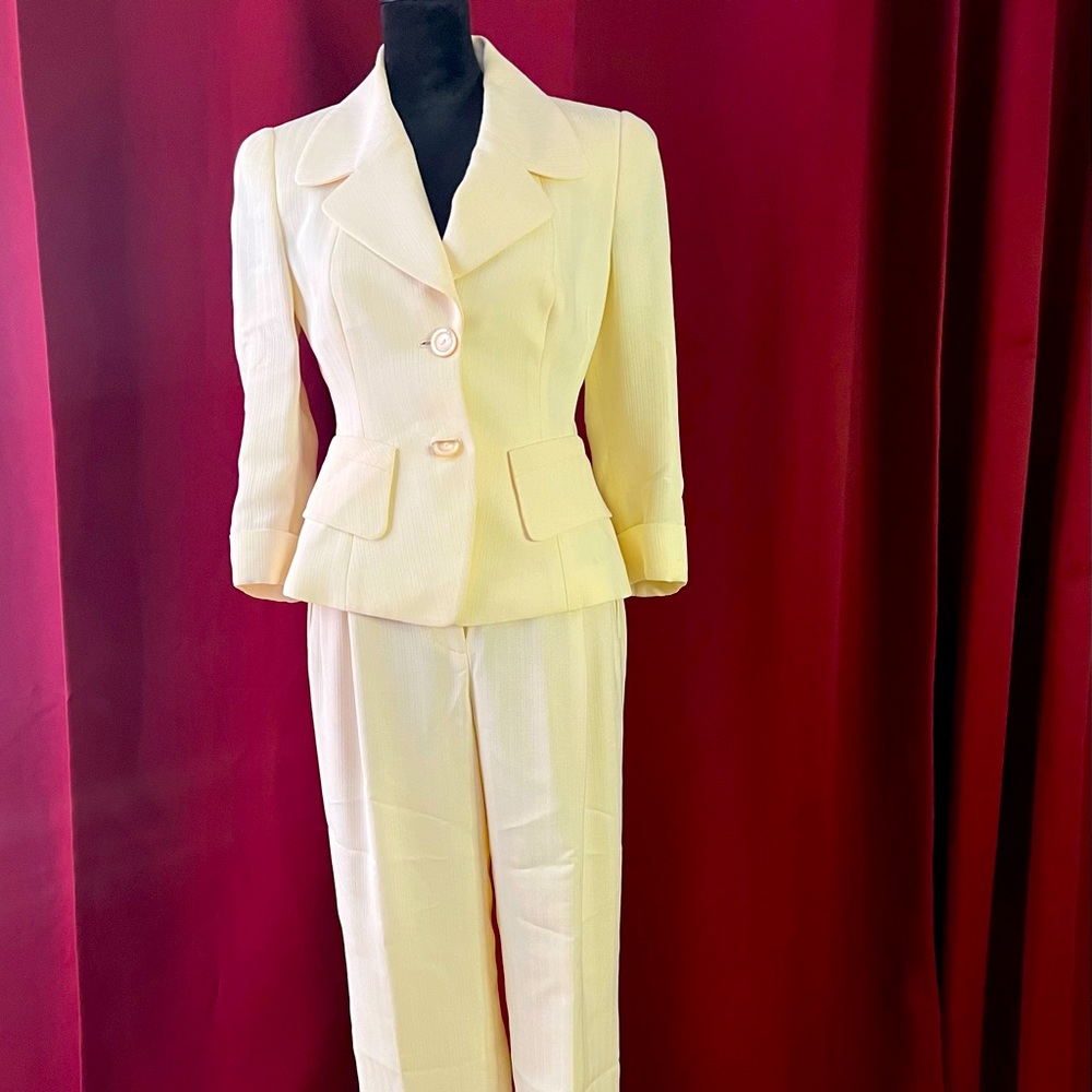 Cream Pants Suit by Donna Karan New York
